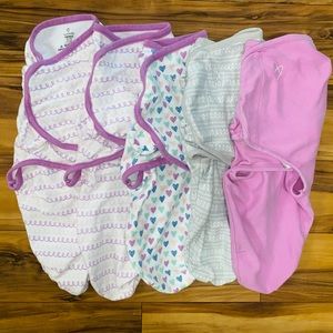Set of 5 SwaddleMe swaddles SM/MED